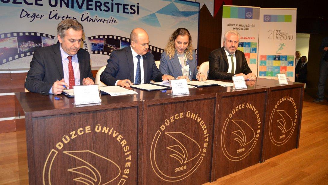 2023 Eğitim Vizyonu Çerçevesinde Düzce Üniversitesi ile İl Milli Eğitim Müdürlüğümüz Arasında Eğitimde İşbirliği Protokolleri İmzalandı